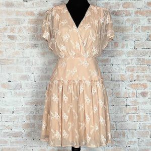 BCBG MaxAzria Blush Pink Embroidered Dropped Waist Dress